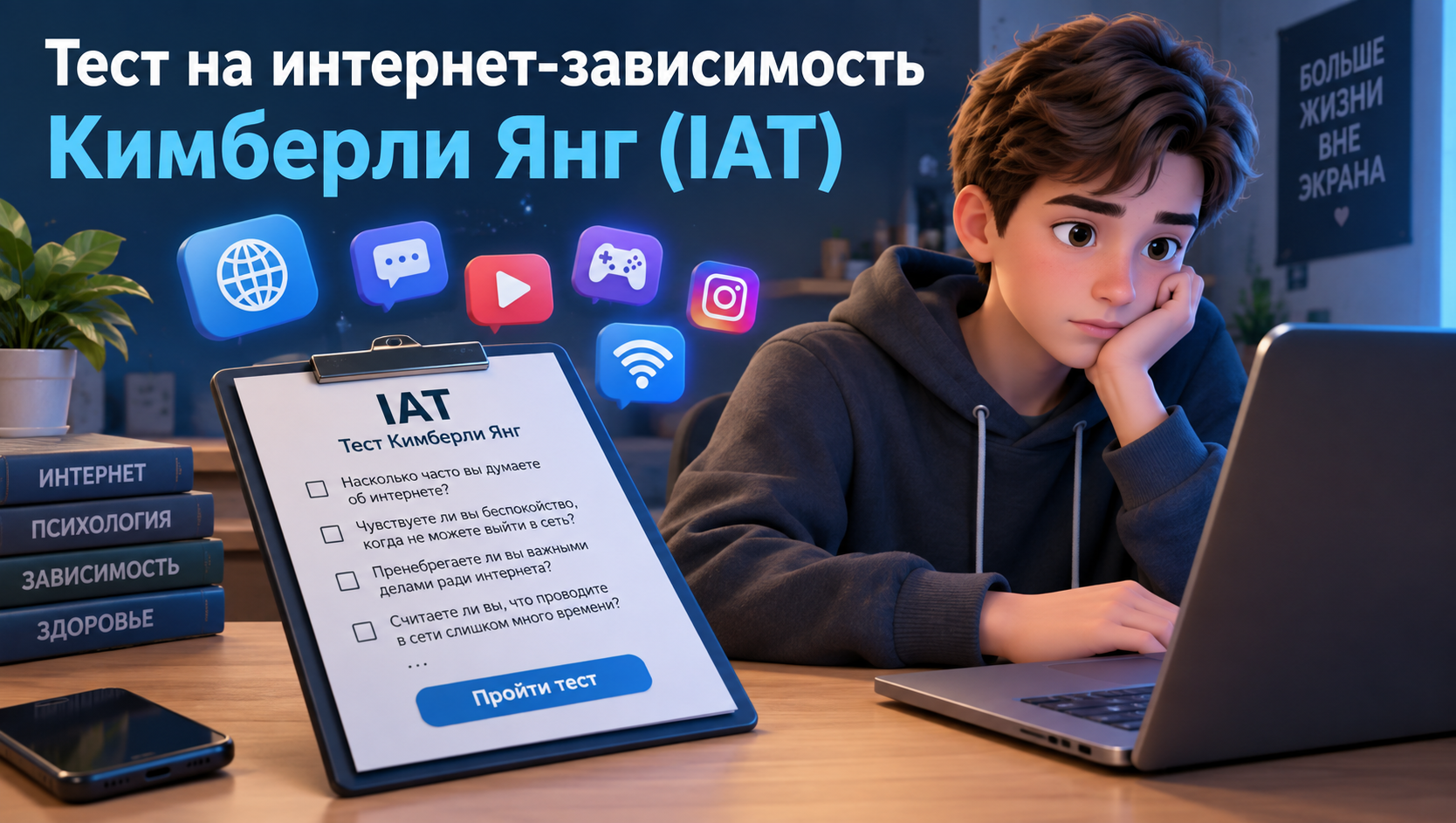 Тест на интернет-зависимость Кимберли Янг (IAT)